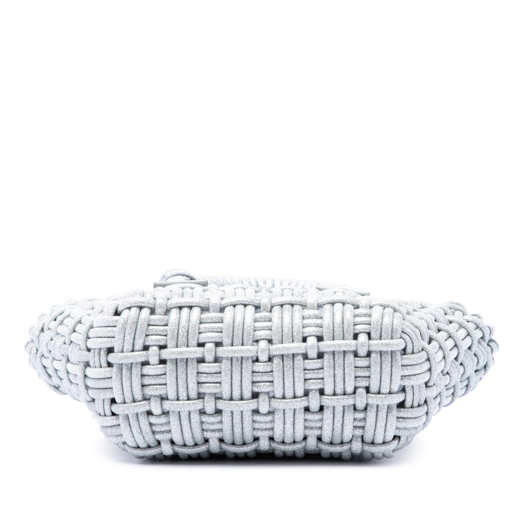 Balenciaga Metallic Faux Cuir Bistro Basket Sac XXS