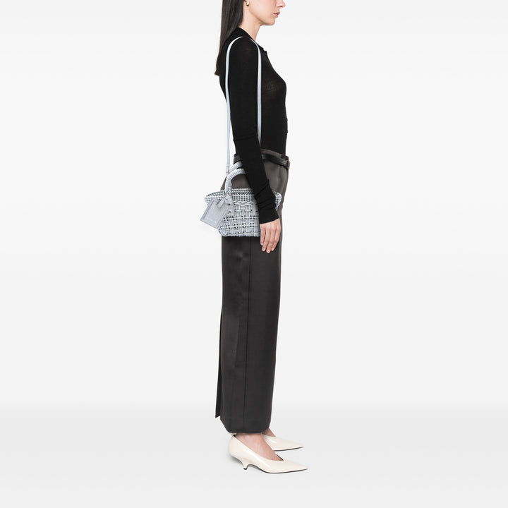 Balenciaga Metallic Faux Cuir Bistro Basket Sac XXS