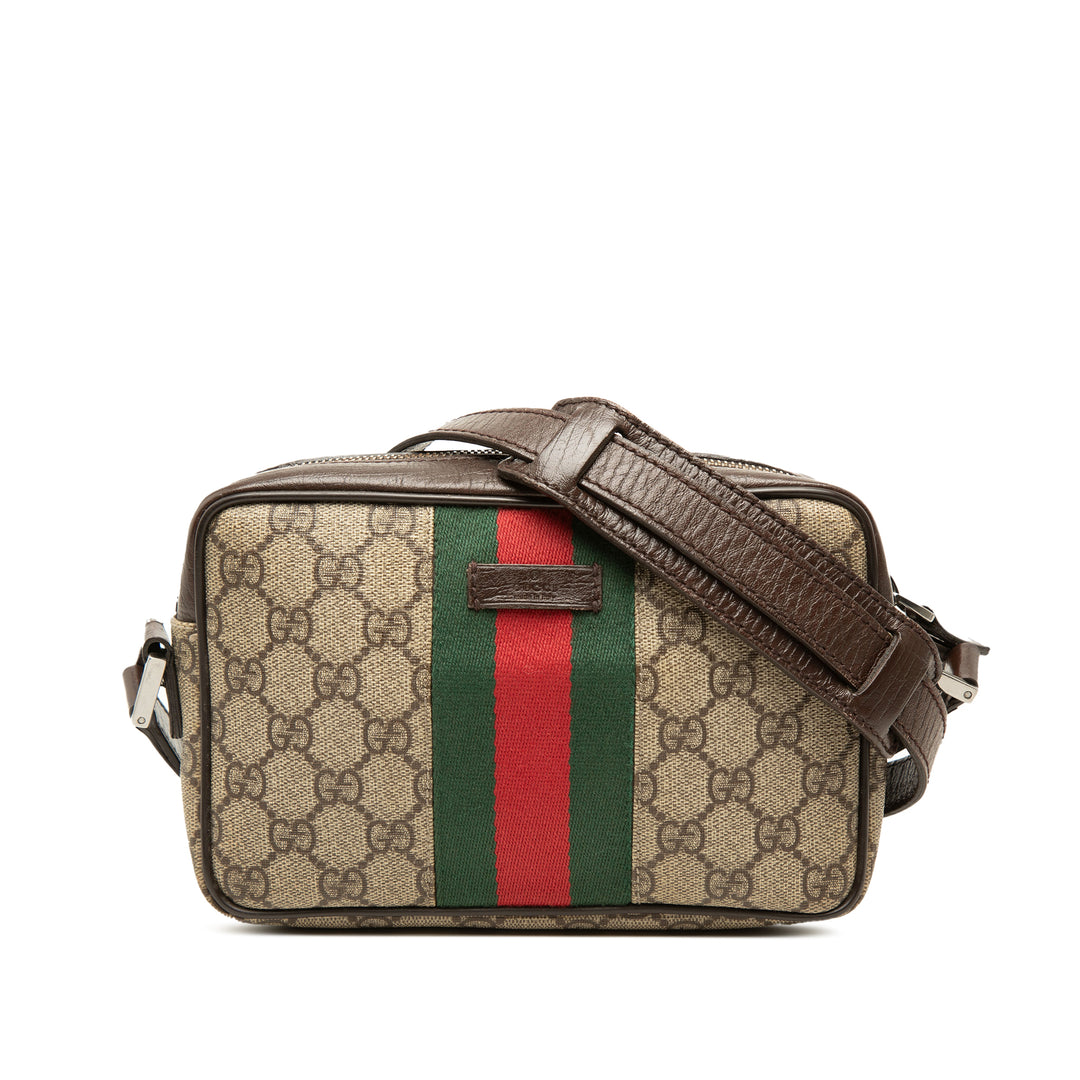 Gucci Sac bandoulière Web GG Supreme Marron – vue principale – GABY PARIS