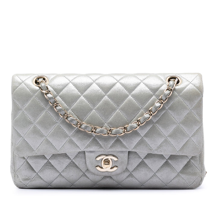 Chanel Medium Classic Iridescent Cuir d’agneau Double rabat