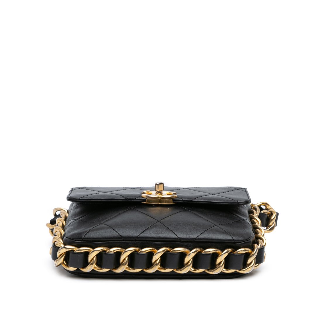Chanel Matelassé Framing Chaîne à rabat Petit Cuir de veau
