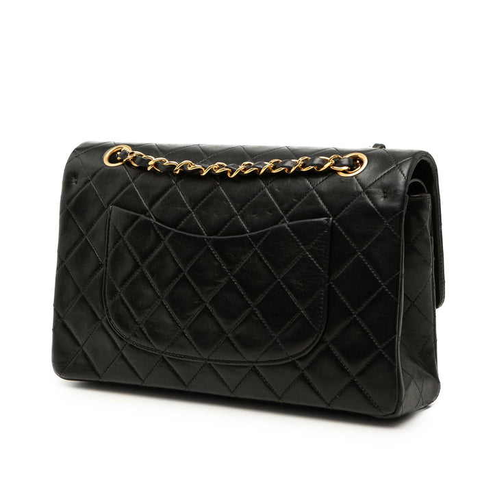 Classic Double rabat Moyen Cuir d'agneau Noir