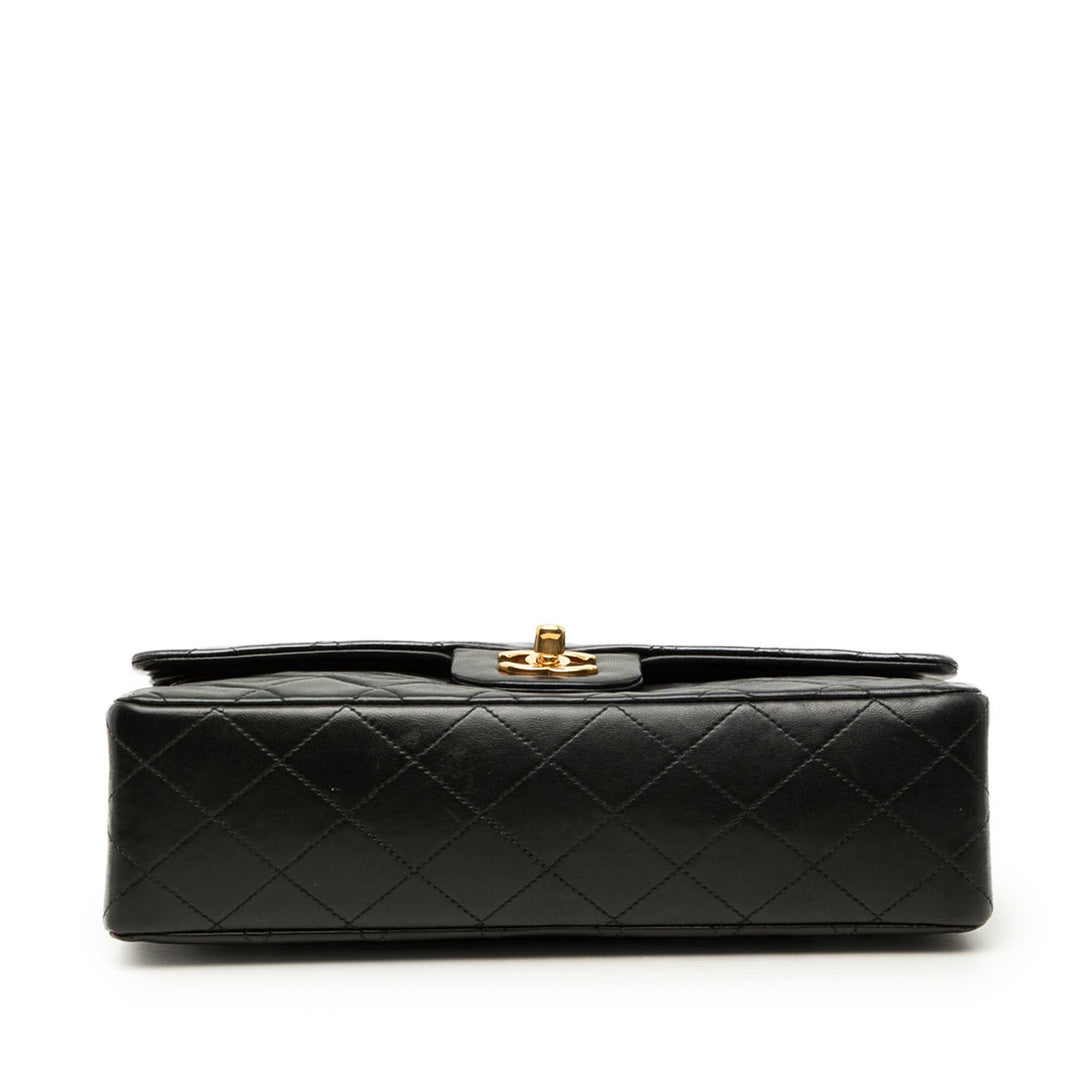 Classic Double rabat Moyen Cuir d'agneau Noir