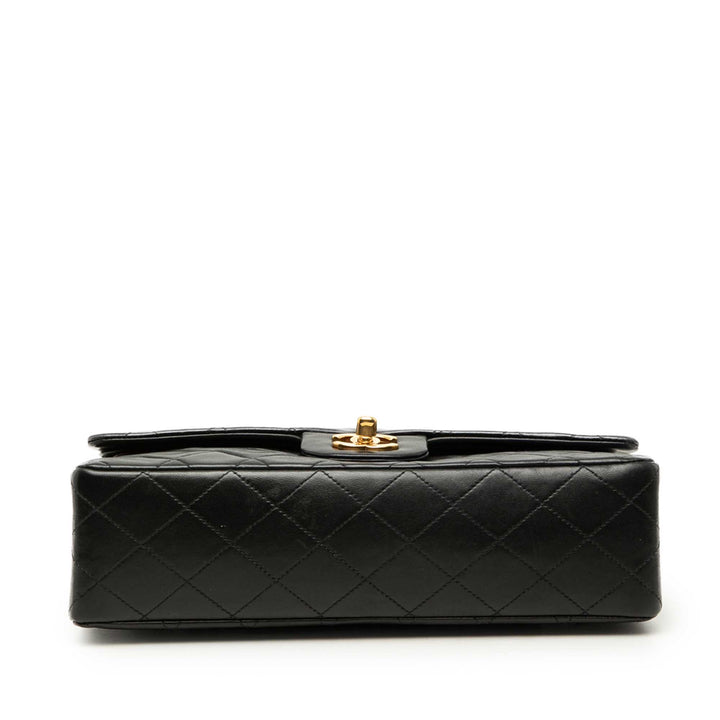 Classic Double rabat Moyen Cuir d'agneau Noir