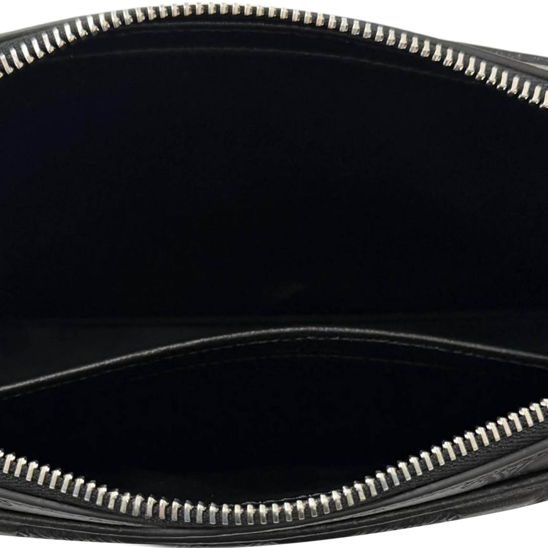 Celine Sac bandoulière Triomphe embossé Messenger Moyen Cuir de veau Noir – vue 4 – GABY PARIS