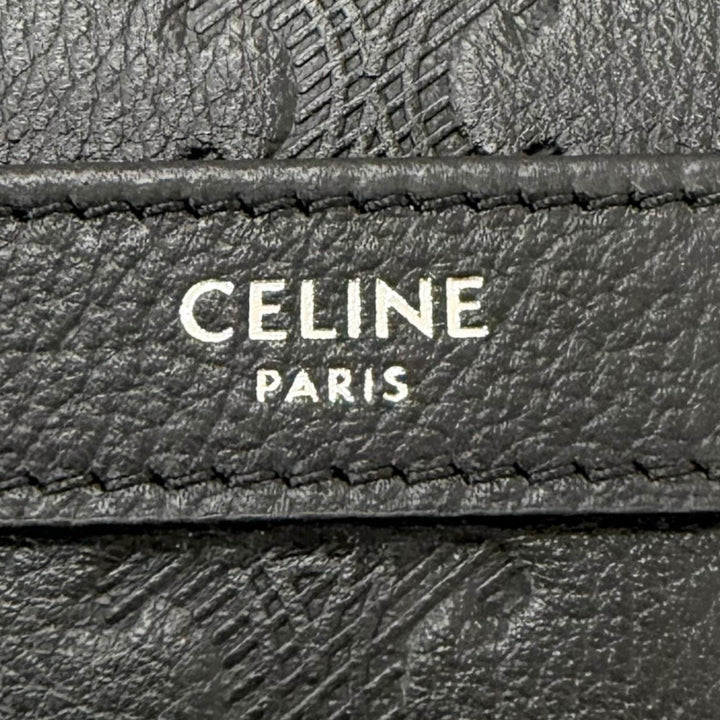 Celine Sac bandoulière Triomphe embossé Messenger Moyen Cuir de veau Noir – vue 5 – GABY PARIS
