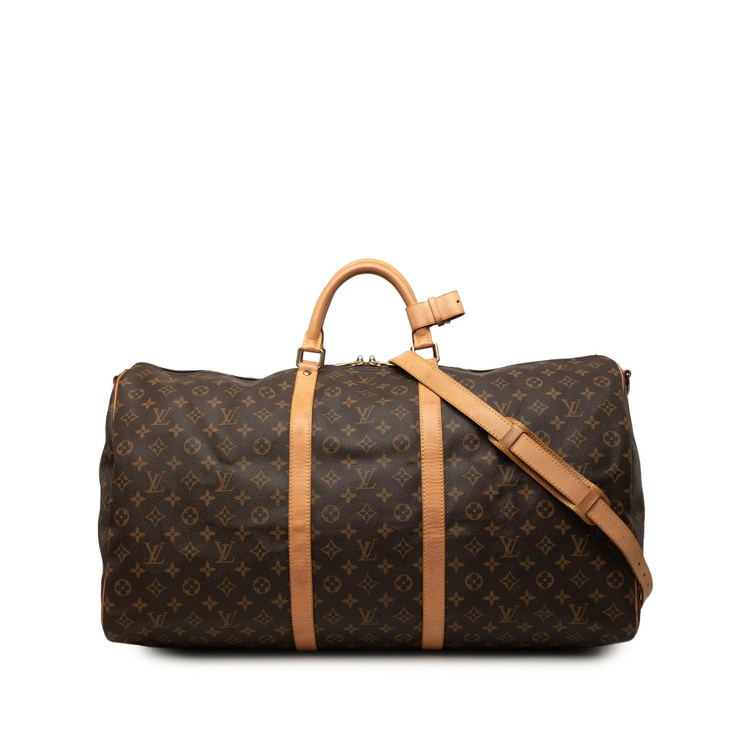 Louis Vuitton Keepall Bandouliere 60 Monogram Marron – vue principale – GABY PARIS