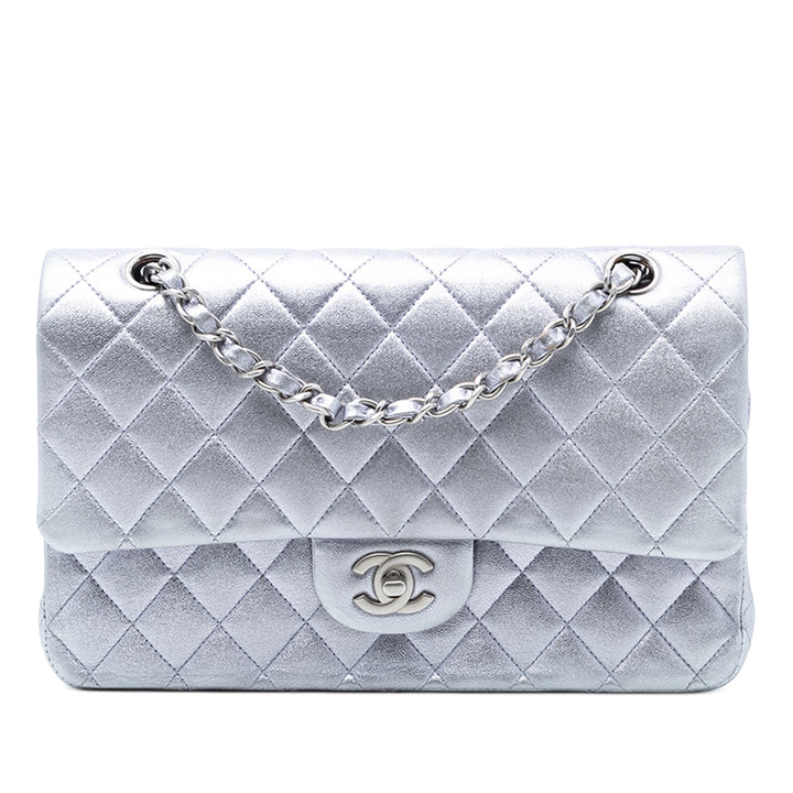 Chanel Medium Classic Metallic Cuir d’agneau Double rabat