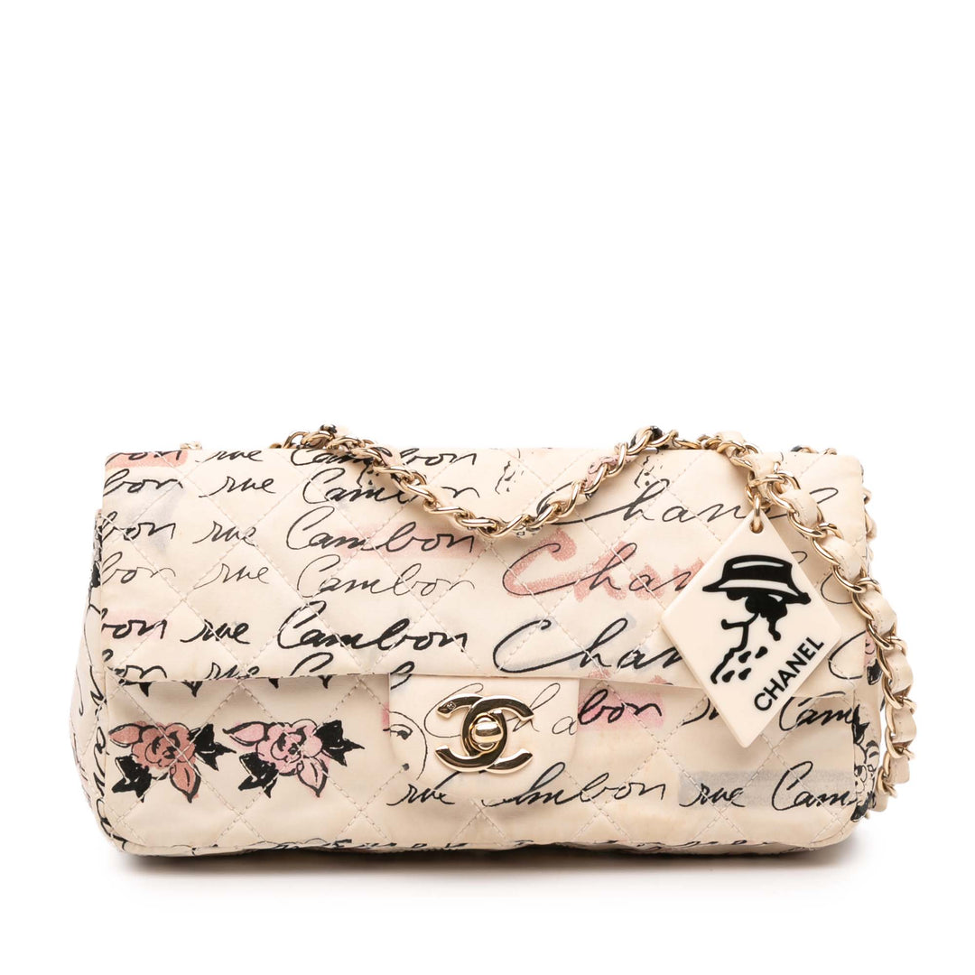 Chanel Small Quilted Nylon Printed Rue Cambon Flap Blanc – GABY PARIS Authentique