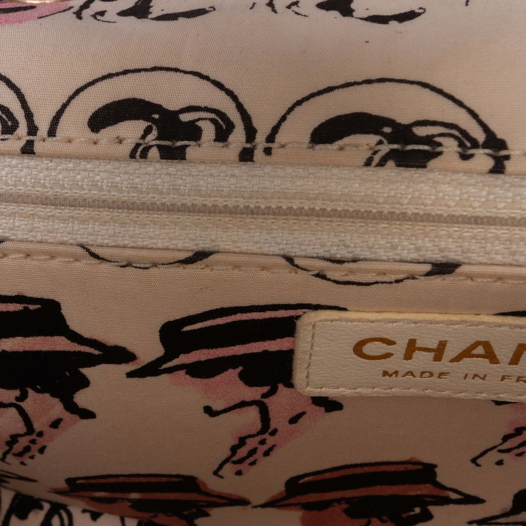Chanel Small Quilted Nylon Printed Rue Cambon Flap Blanc – GABY PARIS Authentique