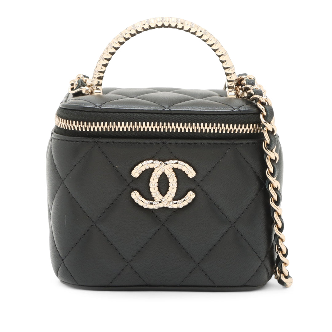 Chanel CC Matelassé Cuir d’agneau anse supérieure Vanity