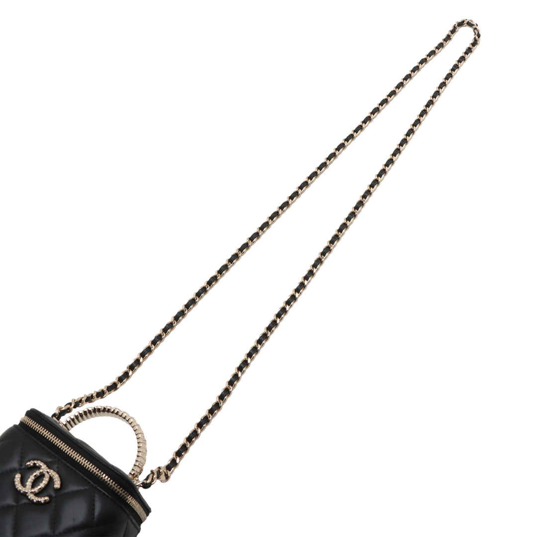 Chanel CC Matelassé Cuir d’agneau anse supérieure Vanity