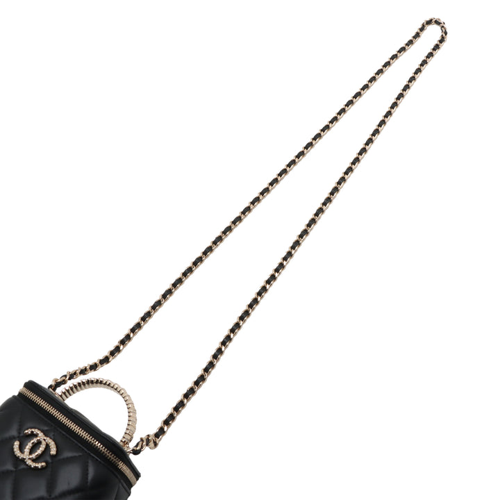 Chanel CC Matelassé Cuir d’agneau anse supérieure Vanity