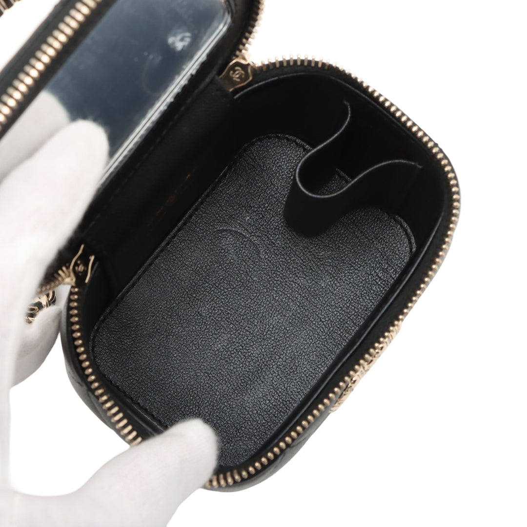 Chanel CC Matelassé Cuir d’agneau anse supérieure Vanity