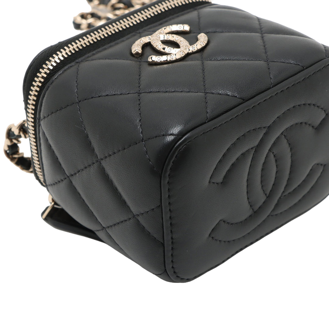 Chanel CC Matelassé Cuir d’agneau anse supérieure Vanity