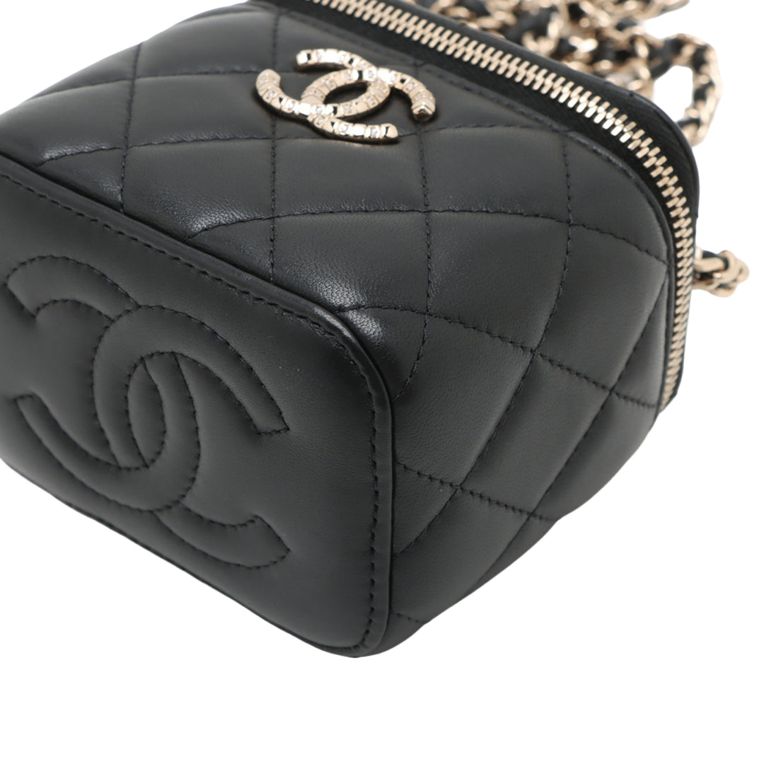 Chanel CC Matelassé Cuir d’agneau anse supérieure Vanity