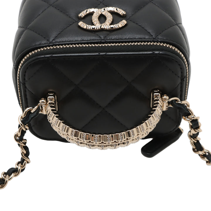 Chanel CC Matelassé Cuir d’agneau anse supérieure Vanity