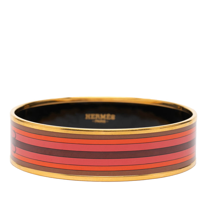 Hermès Wide Printed Émail Bangle 65