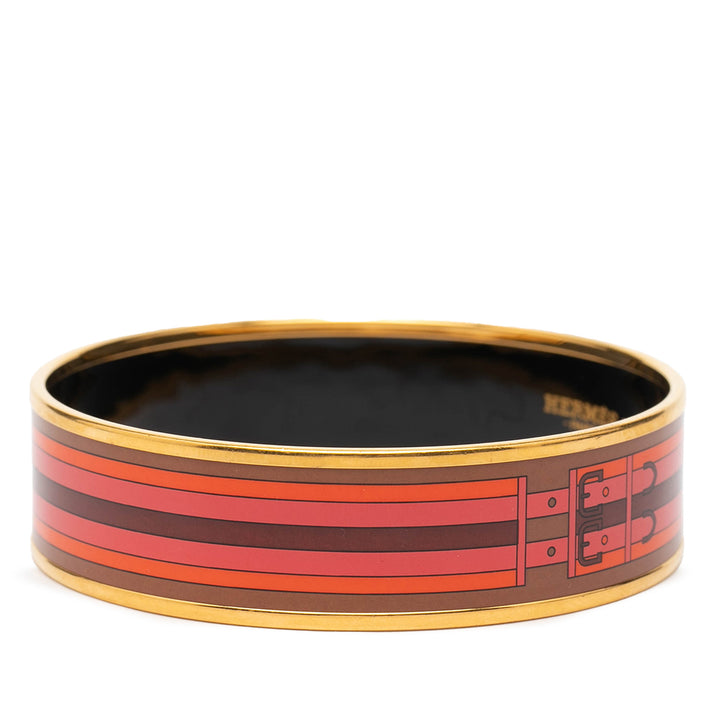 Hermès Wide Printed Émail Bangle 65