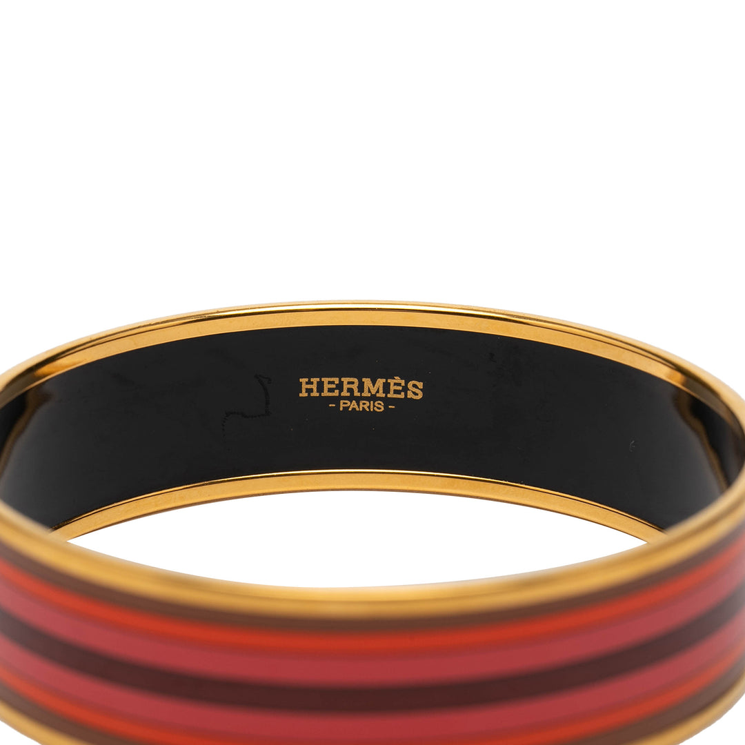 Hermès Wide Printed Émail Bangle 65