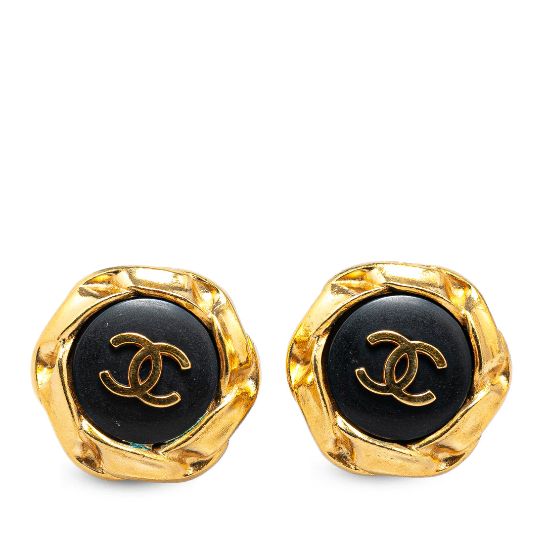 Gold Plated CC Clip on Earrings Gold - Gaby Paris