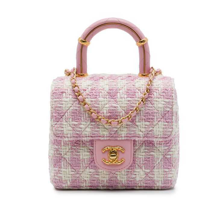 Chanel Matelassé Crush à rabat Tweed Rose