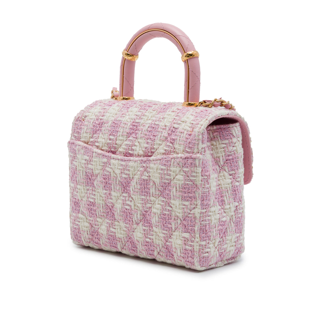 Chanel Matelassé Crush à rabat Tweed Rose