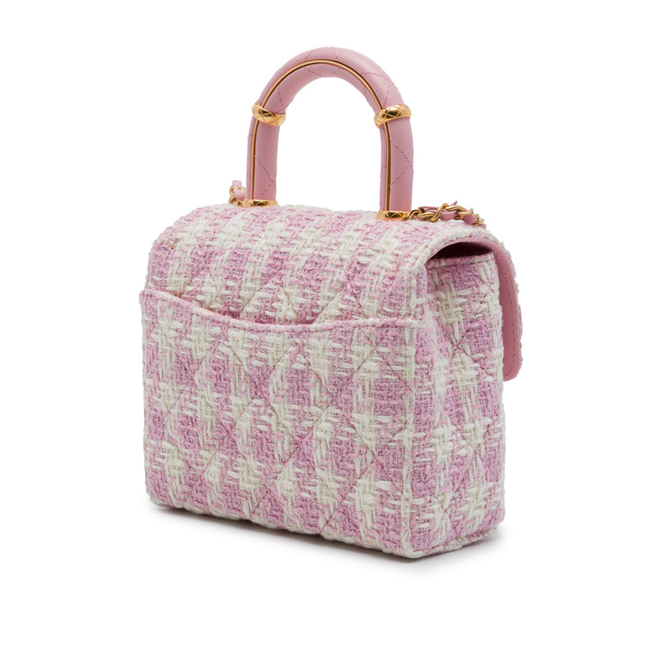 Chanel Matelassé Crush à rabat Tweed Rose