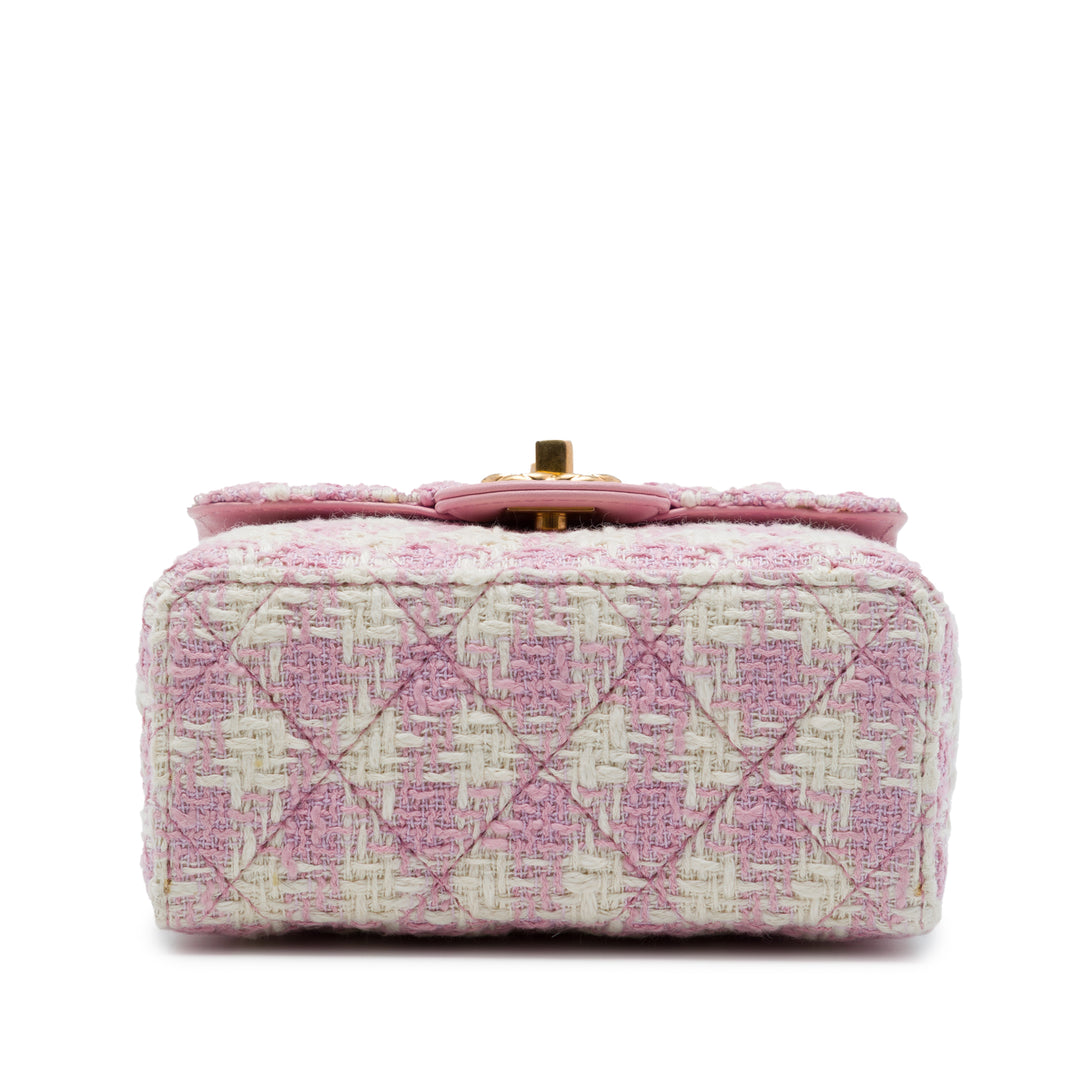 Chanel Matelassé Crush à rabat Tweed Rose