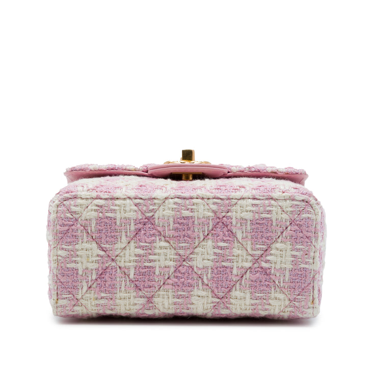 Chanel Matelassé Crush à rabat Tweed Rose