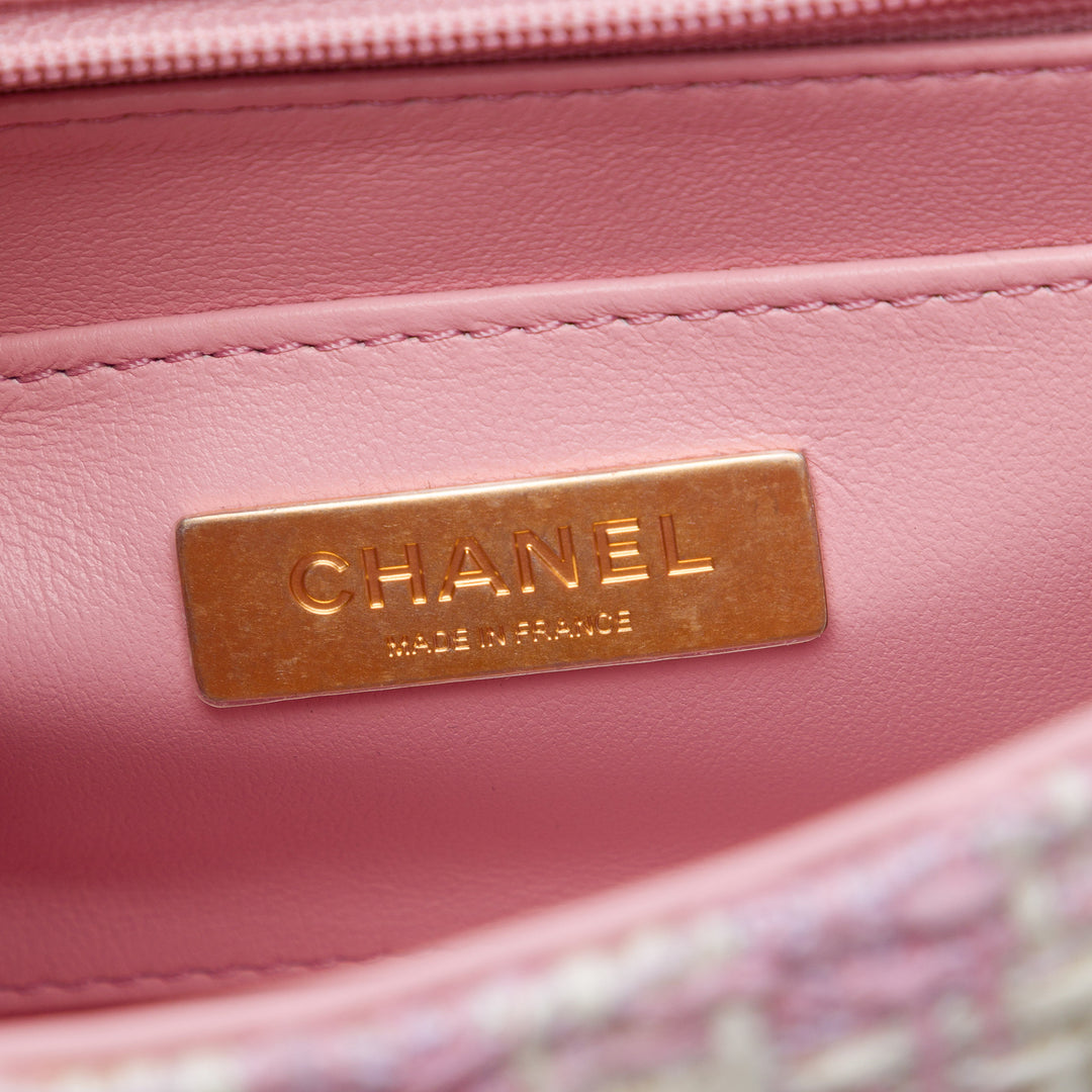 Chanel Matelassé Crush à rabat Tweed Rose