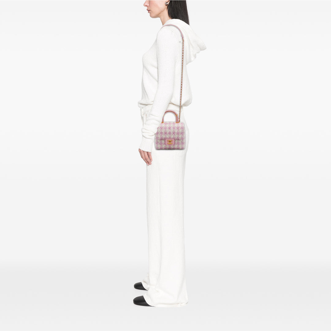 Chanel Matelassé Crush à rabat Tweed Rose