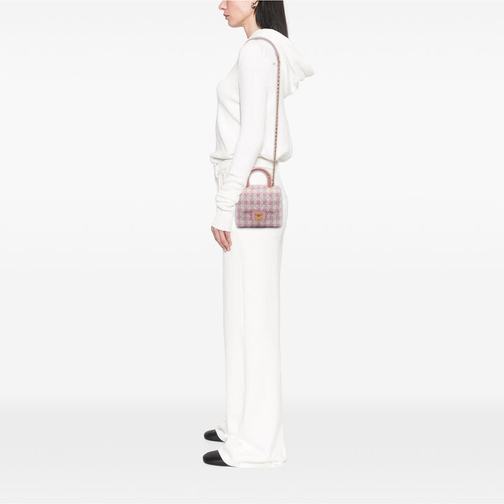 Chanel Matelassé Crush à rabat Tweed Rose