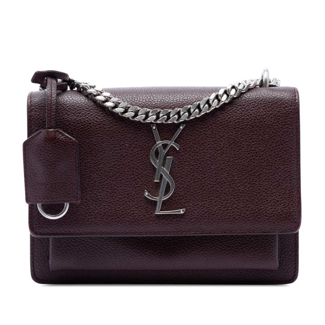 Saint Laurent grainé Sunset Sac Petit Cuir de veau grainé Violet – vue principale – GABY PARIS