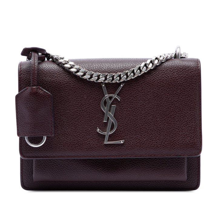 Saint Laurent grainé Sunset Sac Petit Cuir de veau grainé Violet – vue principale – GABY PARIS