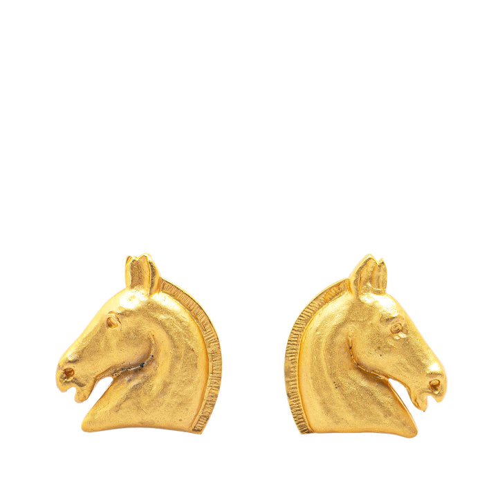 Gold Plated Cheval Clip On Earrings Gold - Gaby Paris