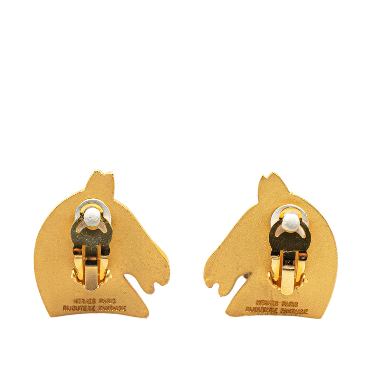 Gold Plated Cheval Clip On Earrings Gold - Gaby Paris