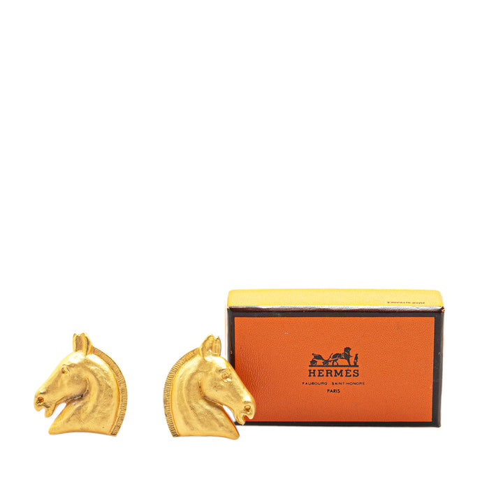 Gold Plated Cheval Clip On Earrings Gold - Gaby Paris