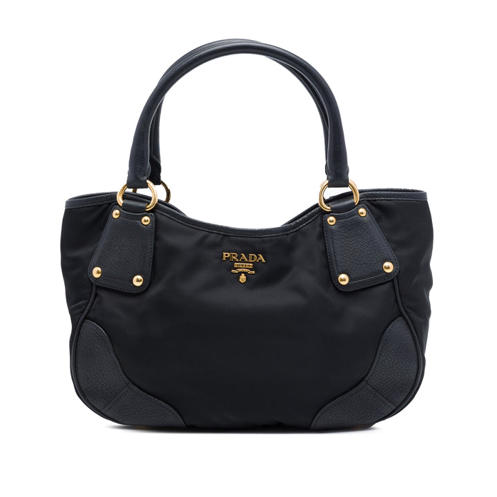 Prada Vitello Daino à finitions Tessuto Sac à main