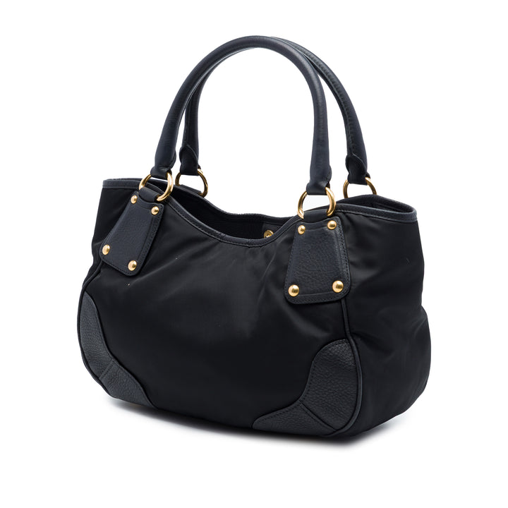 Prada Vitello Daino à finitions Tessuto Sac à main
