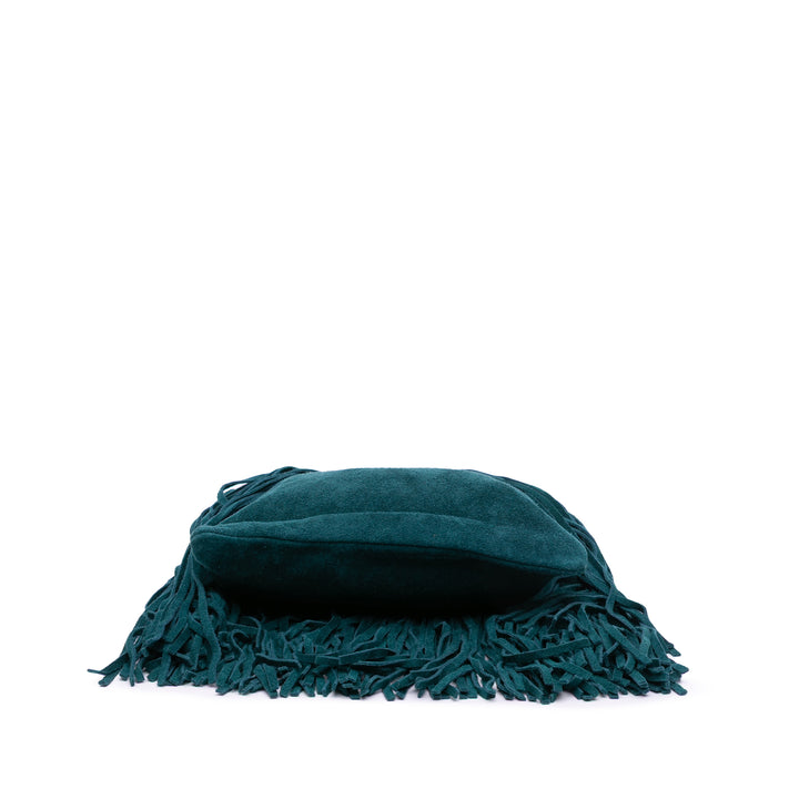 Small Suede Grace Fringe Hobo Blue - Gaby Paris