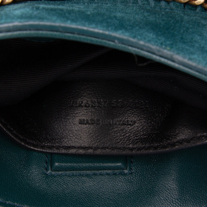 Small Suede Grace Fringe Hobo Blue - Gaby Paris