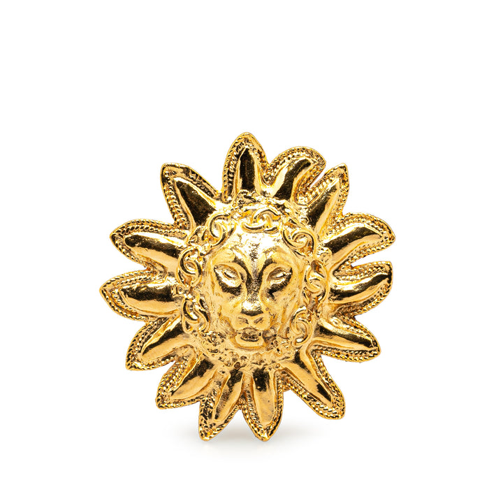 Chanel Gold Plated Lion Brooch Gold - GABY PARIS