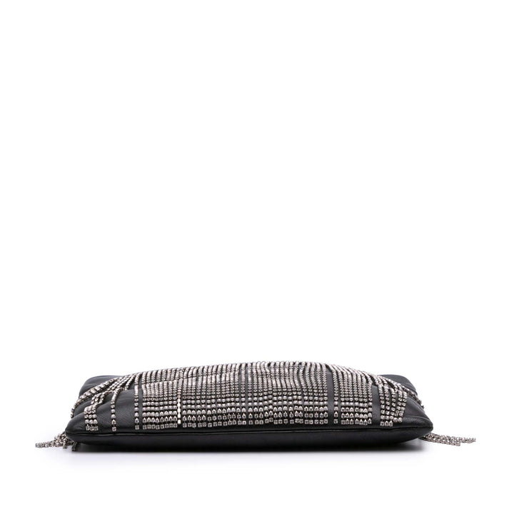 Nappa Crystal Fringe Crossbody Black - Gaby Paris