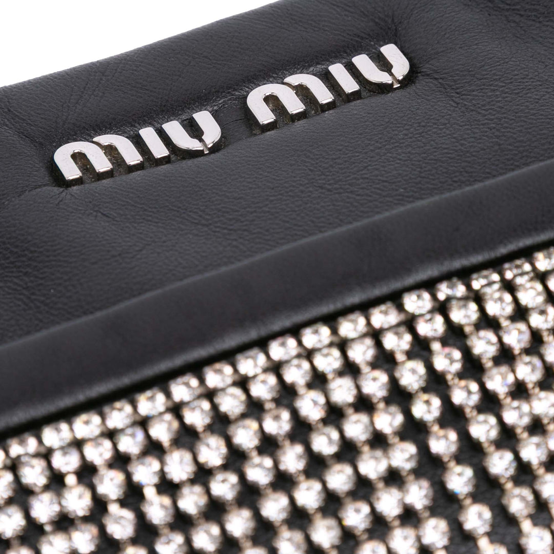 Nappa Crystal Fringe Crossbody Black - Gaby Paris