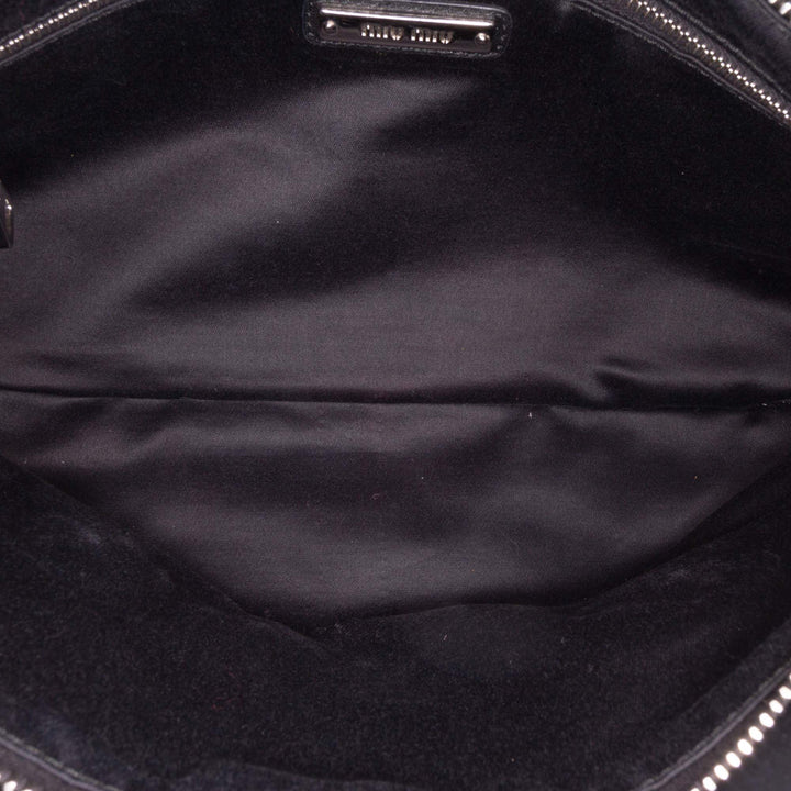 Nappa Crystal Fringe Crossbody Black - Gaby Paris