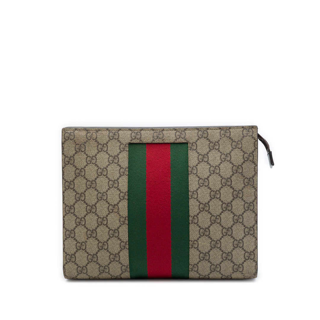 Gucci Pochette Web GG Supreme Beige – vue principale – GABY PARIS