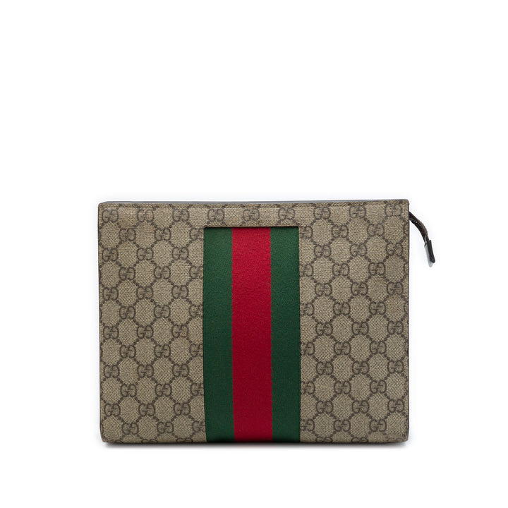 Gucci Pochette Web GG Supreme Beige – vue principale – GABY PARIS