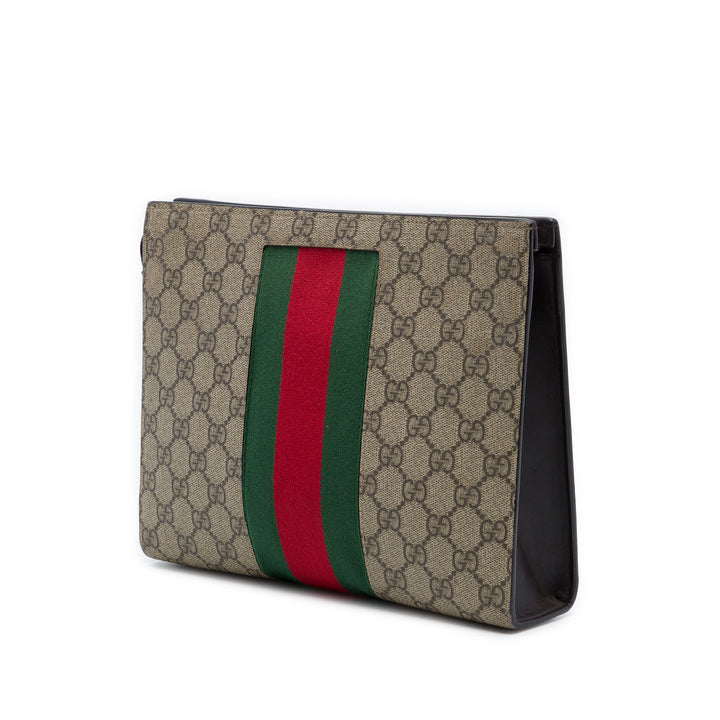 Gucci Pochette Web GG Supreme Beige – vue 2 – GABY PARIS