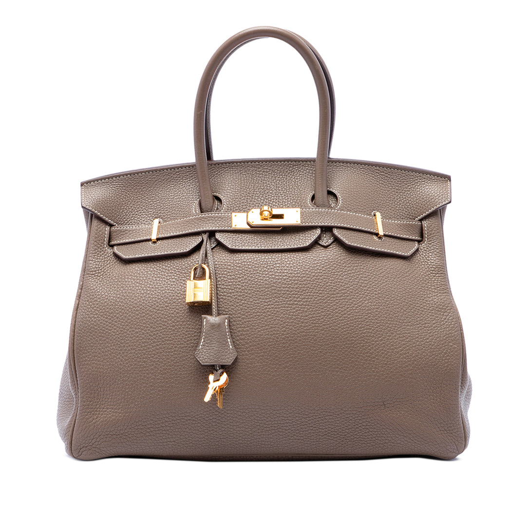 Hermès Sac à main Birkin Retourne 35 Togo Marron – vue principale – GABY PARIS